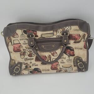 Nicole Lee tapestry shoulder crossbody strap bag made in usa